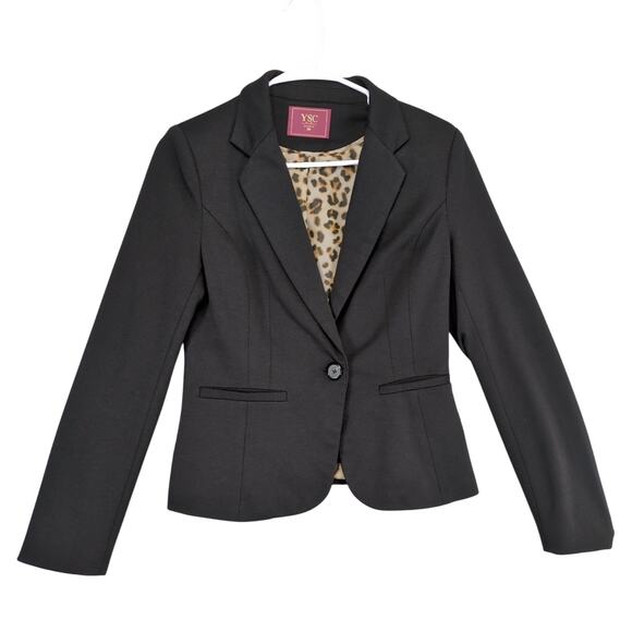 YSC Yessica Sz 6 Women's Black Single Button Blazer Jacket, Preppy Career Y2K - Picture 1 of 6